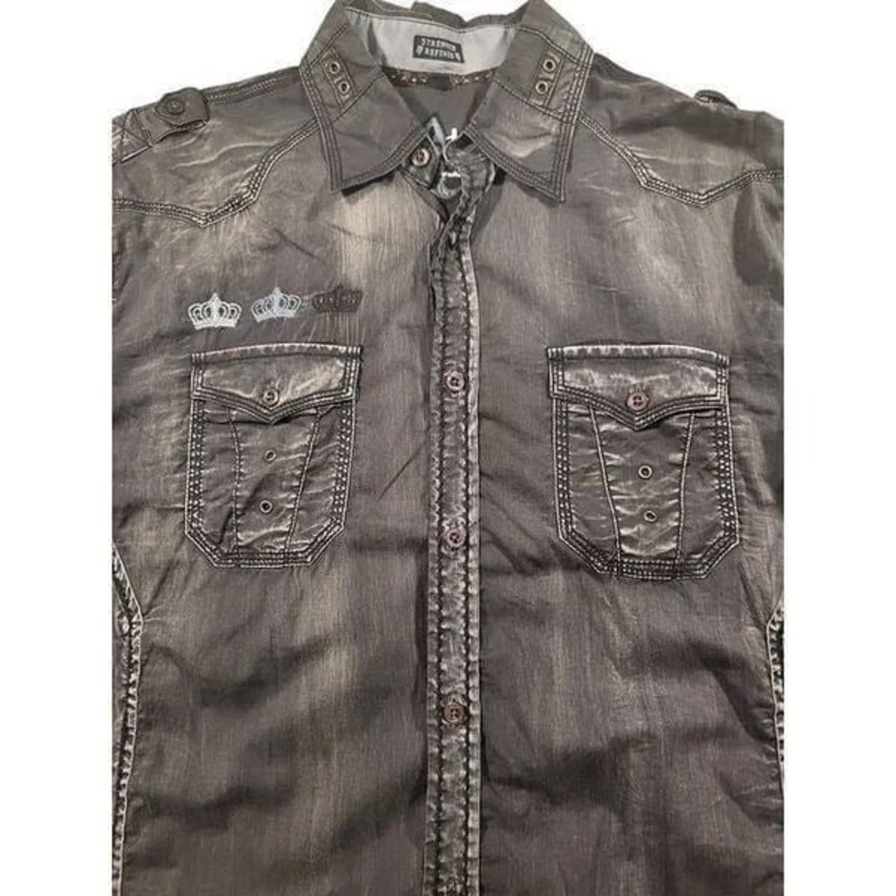 Roar Metallic Silver Shirt Jacket